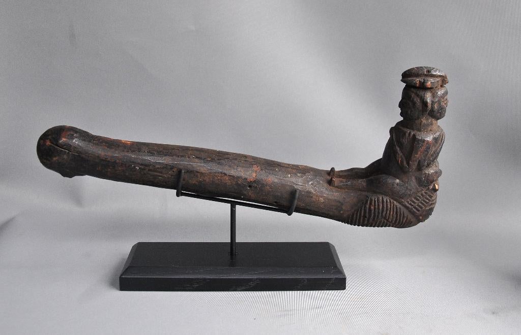 Pende Ibia: Ceremoniële Janus-bijl op standaard- 1940-50, Antiek en Kunst, Ophalen of Verzenden