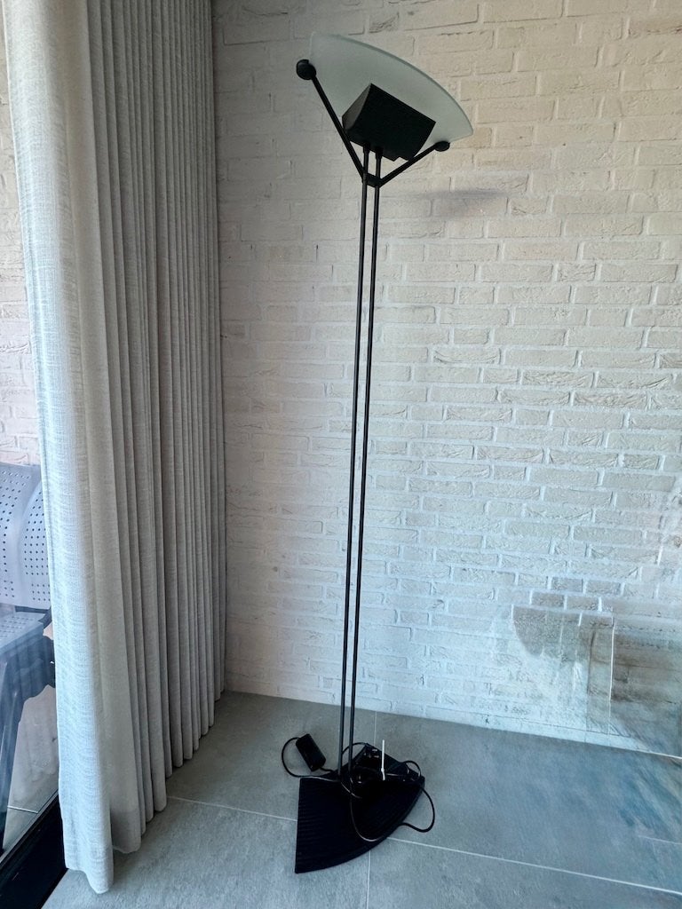 Staanlamp - dimbaar, Huis en Inrichting, Lampen | Vloerlampen, Ophalen, Gebruikt, Overige fittingen, Glas