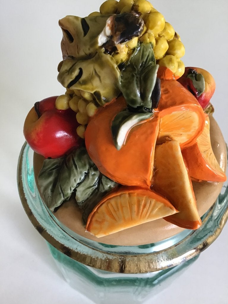 gedecoreerde italiaanse pot, Ophalen of Verzenden, Zo goed als nieuw, Glas, Overige typen