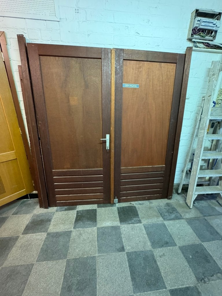 porte double meranti avec cadre, Bricolage & Construction, Porte extérieure, Comme neuf, Enlèvement, 120 cm ou plus