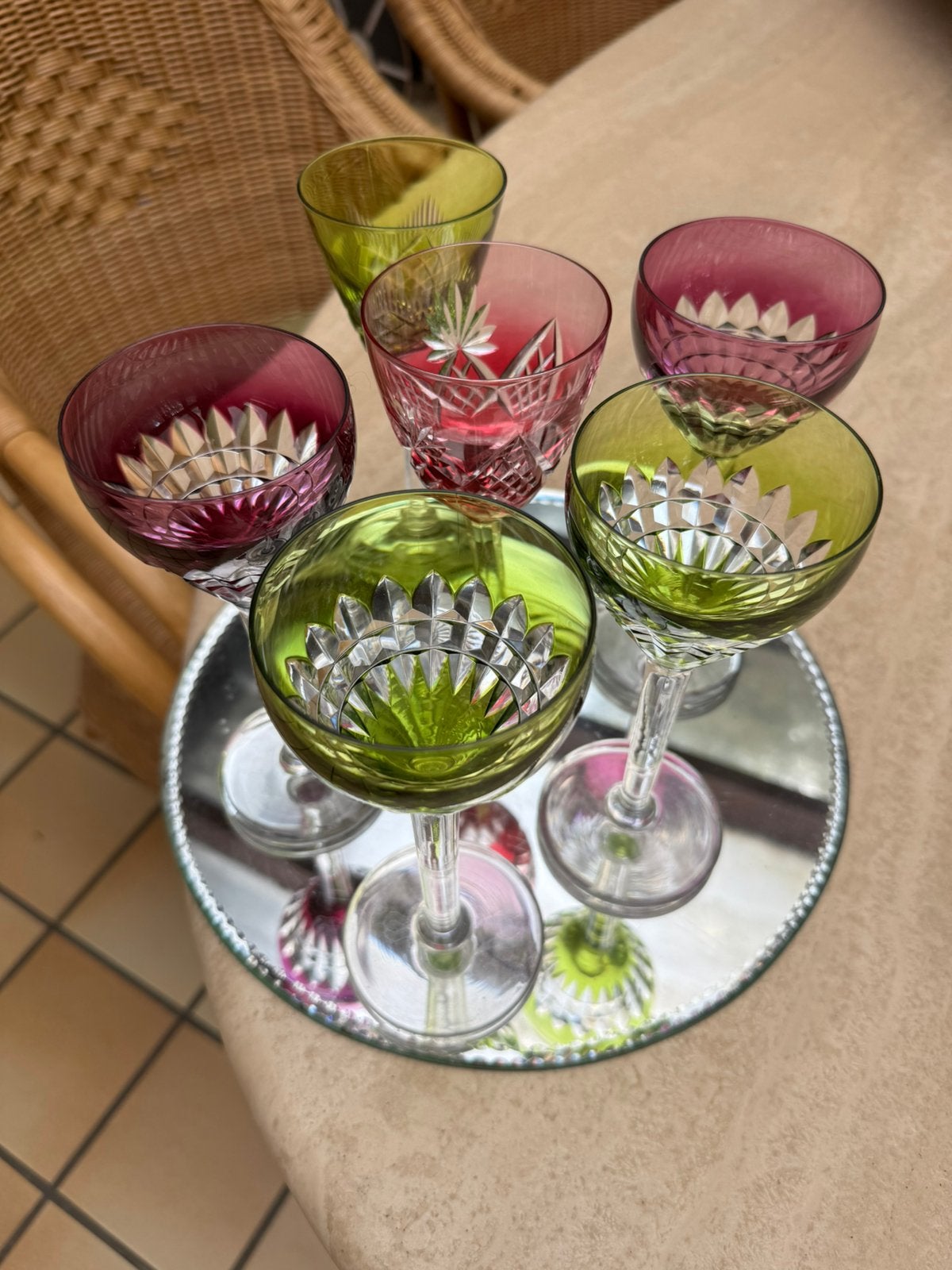 6 verres Val St Lambert, Enlèvement, Comme neuf