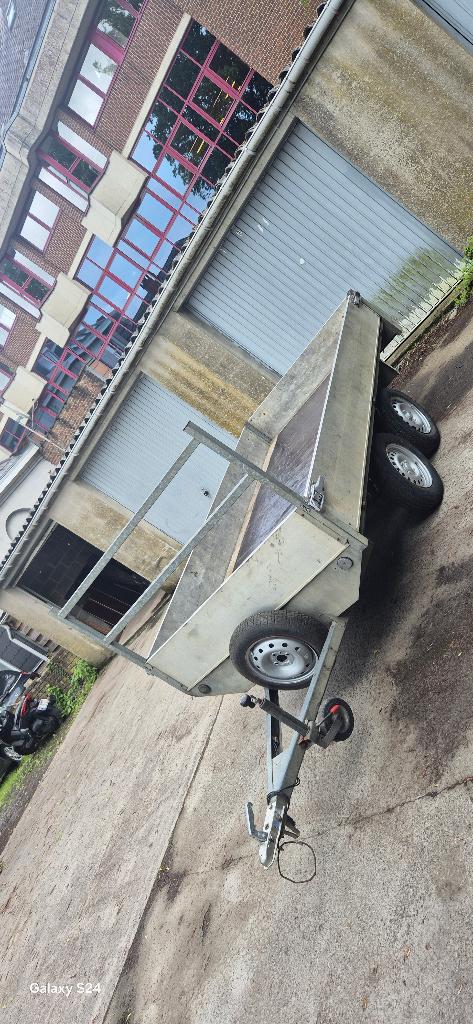 Remorque double essieux 750kg Aluminium 3,m/1,50cm, Enlèvement ou Envoi, Comme neuf