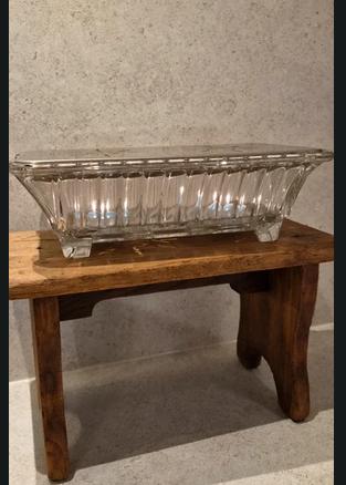 Vintage warmhoudschaal in persglas / Réchauc, Verzenden