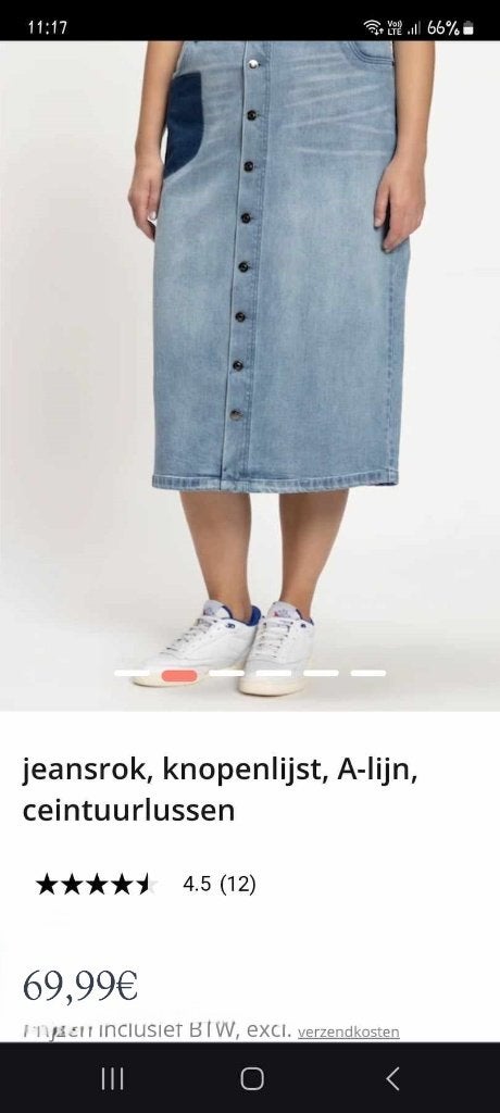 Ulla Popken, rok jeans, maxi, mt 48-50, Kleding | Dames, Grote Maten, Blauw, Rok, Ulla Popken, Ophalen of Verzenden