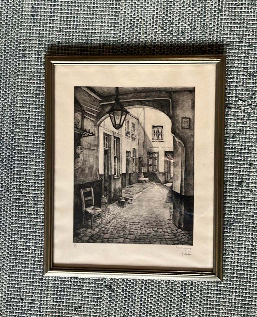 Gravure d'art - Signature du Vlaaikensgang Antwerp 29/50, Enlèvement