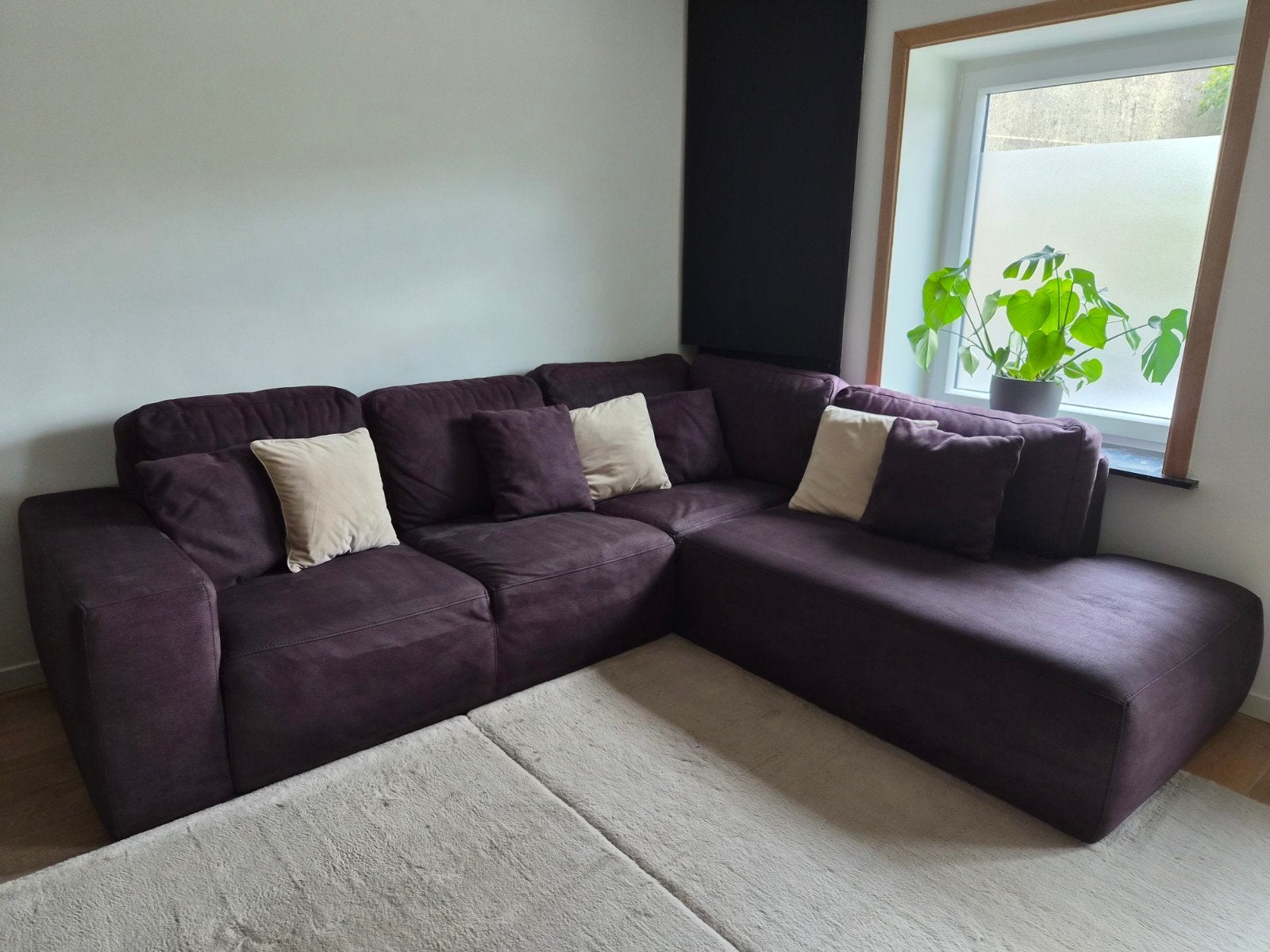 Canapé- fauteuil en L brun foncé, Maison & Meubles, Enlèvement