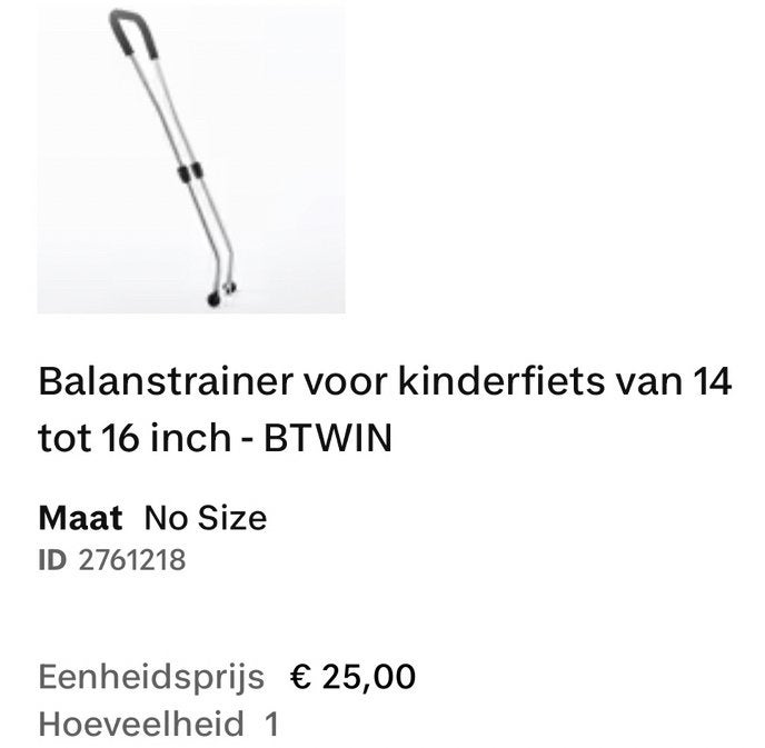 Balanstrainer voor kinderfiets - enkel voor merk BTWIN, Ophalen of Verzenden, Zo goed als nieuw
