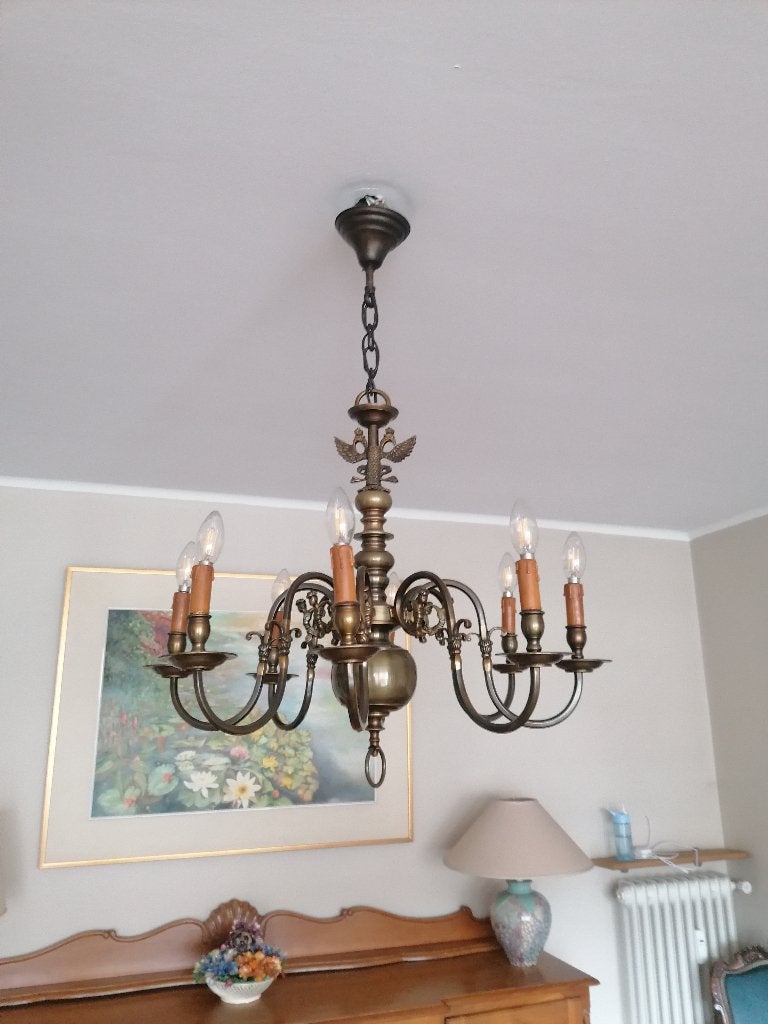 bronzen luster, Ophalen