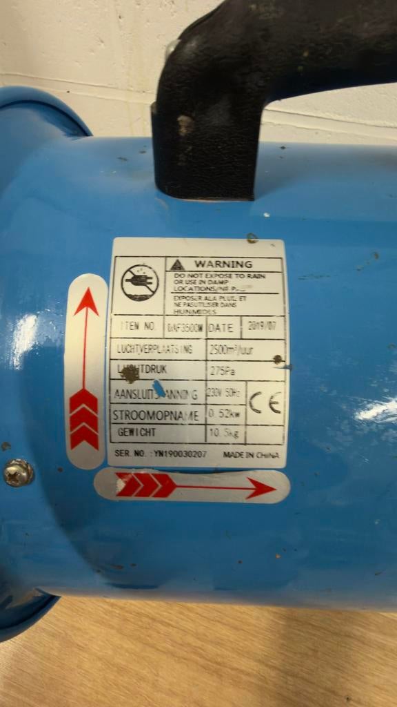 Aspirateur de chantier, Ophalen