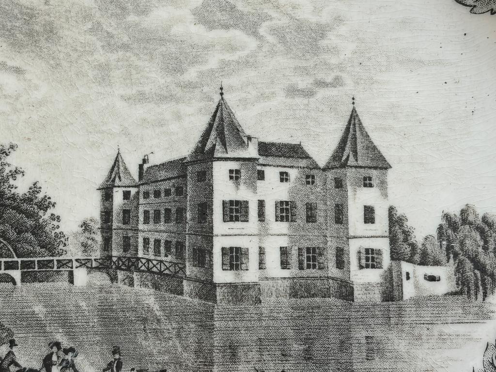 Château de ANVAING Hainaut assiette P. J. BOCH 1823 faïence, Envoi
