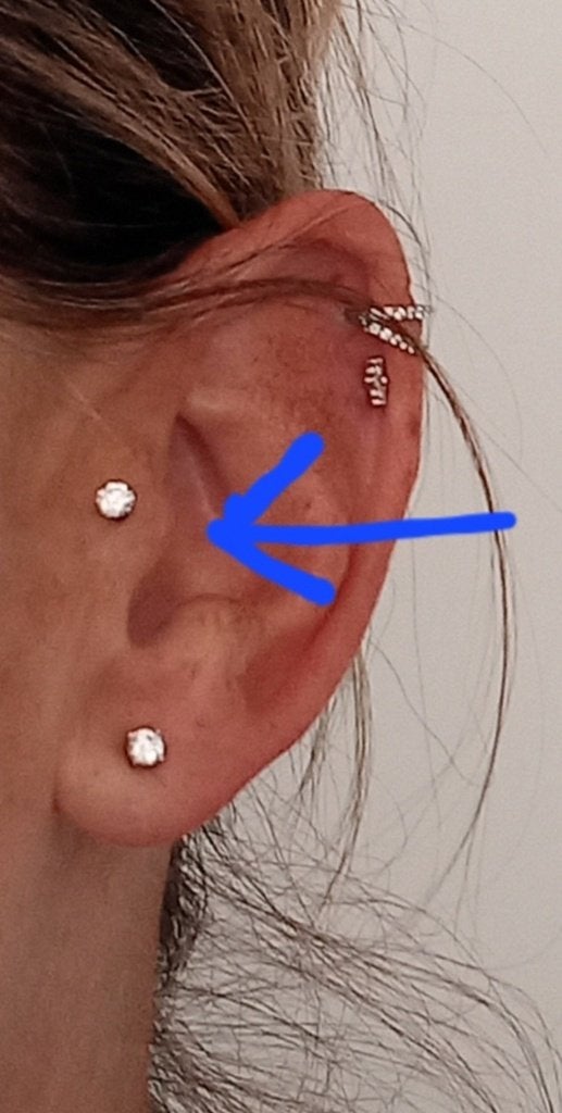 TITANIUM OORPIERCING MET SCHITTEREND ZIRCONIUM STEENTJE 4MM, Handtassen en Accessoires, Piercings, Ophalen of Verzenden, Gebruikt