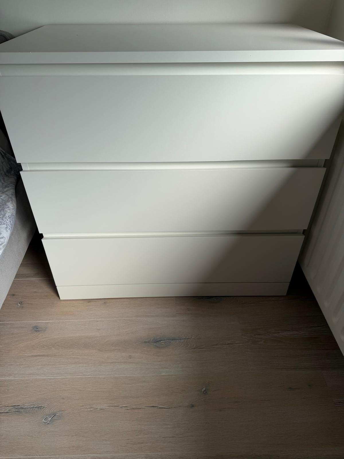 Malm ikea ladekast 3 lades wit, 3 ou 4 tiroirs, 25 à 50 cm, Moins de 100 cm, Comme neuf