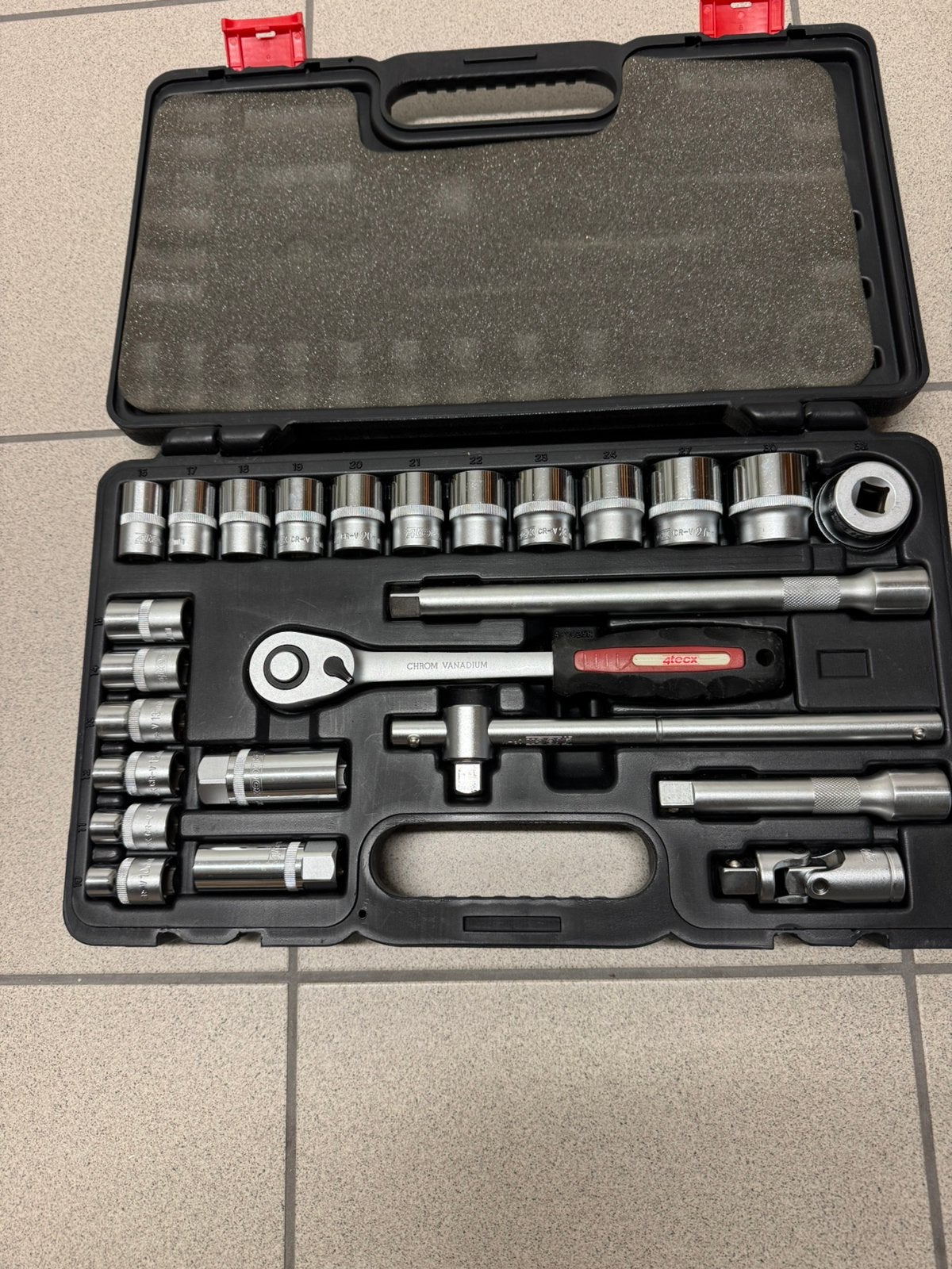 Doppenset 4 Tecx. 1/2”.   25 delig, Doe-het-zelf en Bouw, Ophalen of Verzenden, Zo goed als nieuw
