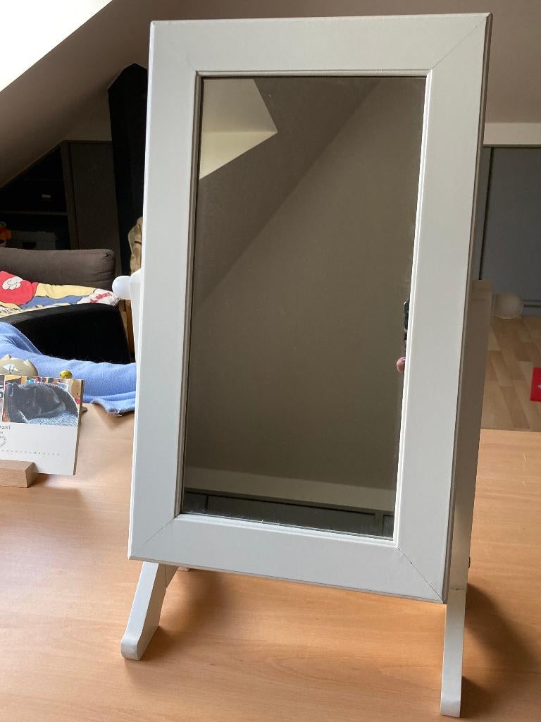 Wit juwelenkastje met spiegel, Enlèvement ou Envoi, Moderne, Blanc, Utilisé