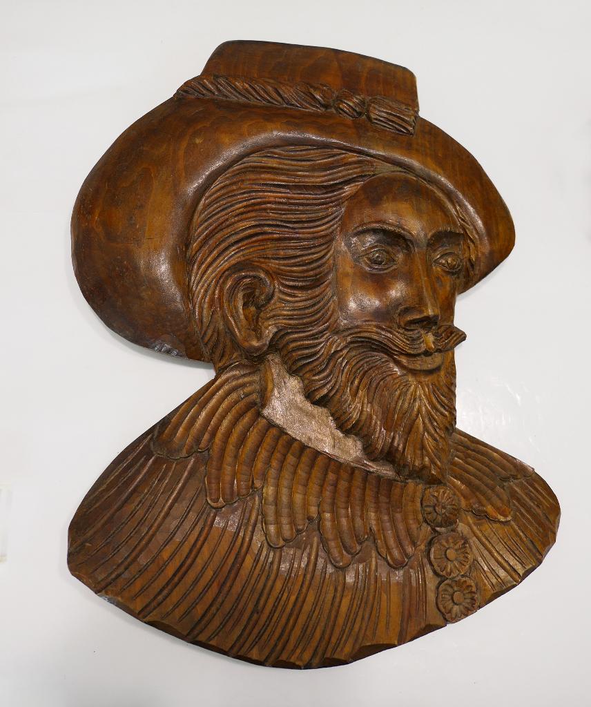 sculpture en bois  Maurice Decochez Lembeek 1975, Bois, Brun, Fait main, Homme