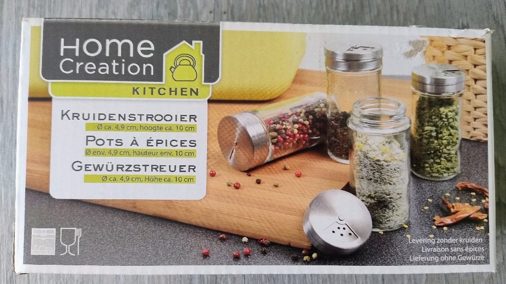 Glazen kruidenpotjes met strooifunctie, Huis en Inrichting, Keuken | Keukenbenodigdheden, Overige typen, Ophalen of Verzenden