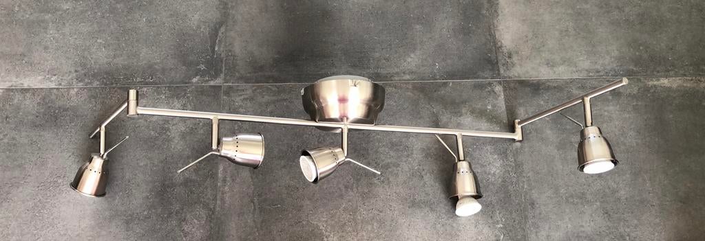 IKEA BAROMETER plafondrail met 5 spots, Ophalen, Metaal of Aluminium, Zo goed als nieuw, Modern