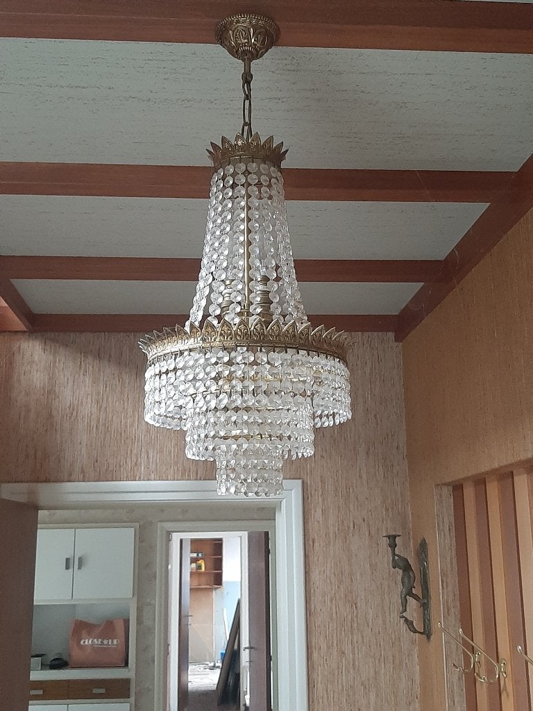 christallen luster, Ophalen, Gebruikt, Glas, Vintage - Christal - klassiek