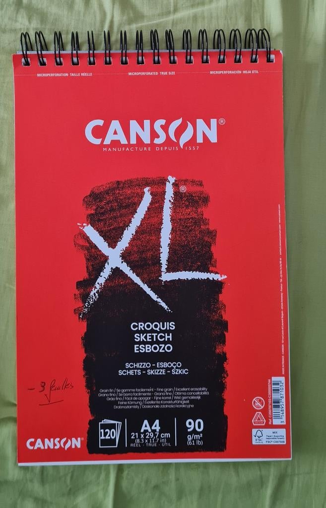 5 blocs CANSON - maximum 4 feuilles par bloc, Enlèvement