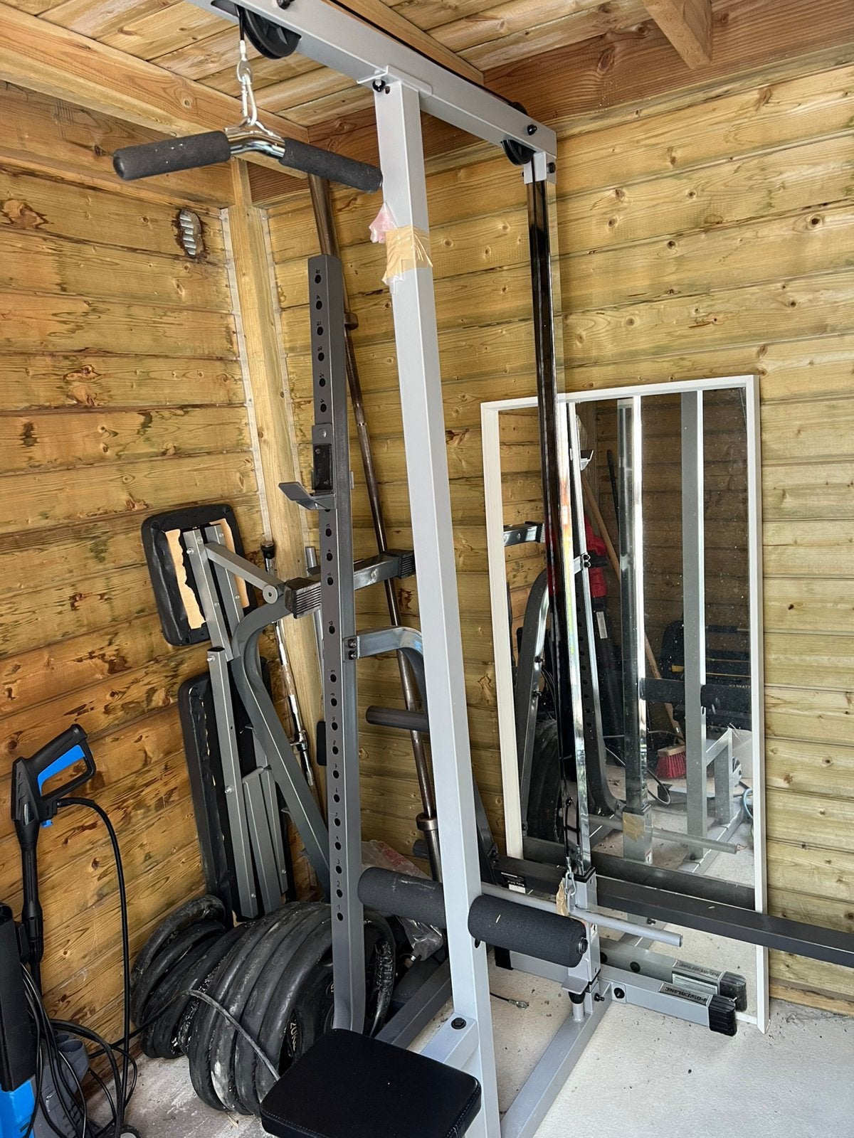 Fitnessapparatuur - Rack, kabelmachine, stang, schijven, Sport en Fitness, Fitnessmaterialen, Zo goed als nieuw, Ophalen