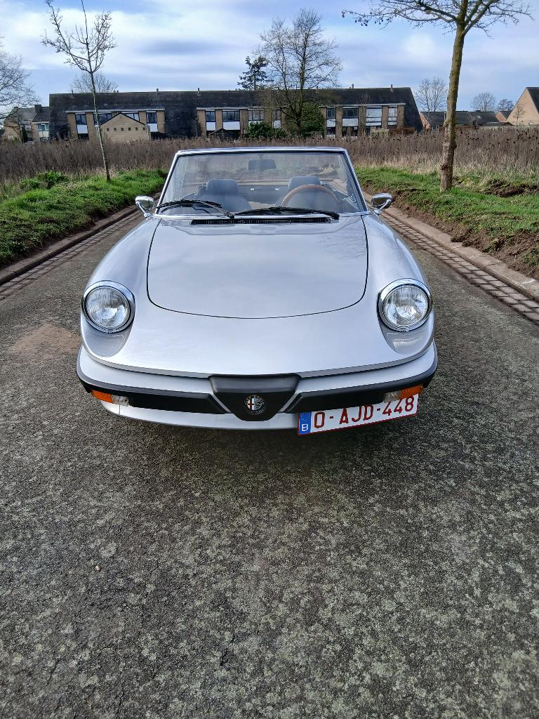 araignée 2.0, Autos, Alfa Romeo, Particulier, Spider, Essence, Cabriolet, 2 portes, Boîte manuelle, Argent ou Gris, Bleu, Cuir et Tissu