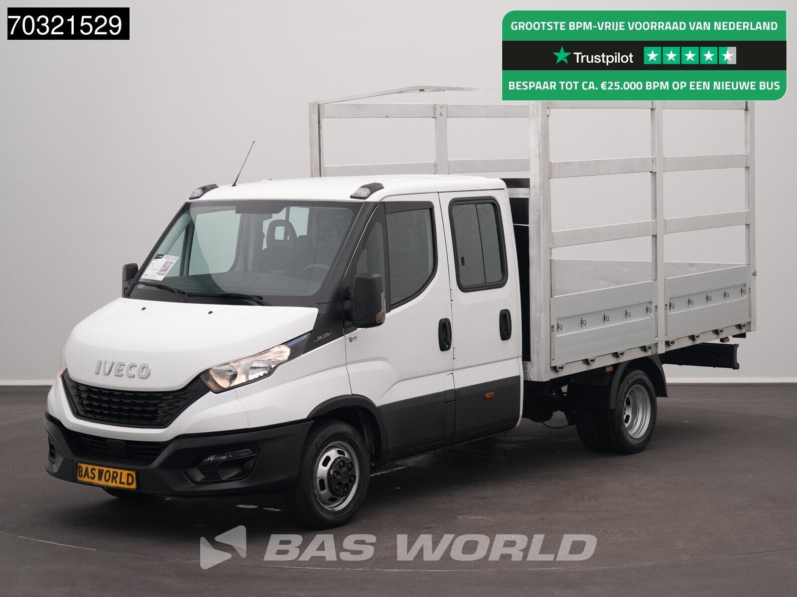Iveco Daily 35C14 Dubbel Cabine Open Laadbak Huif Dubbelluch, Autos, Camionnettes & Utilitaires, Entreprise, Achat, Air conditionné