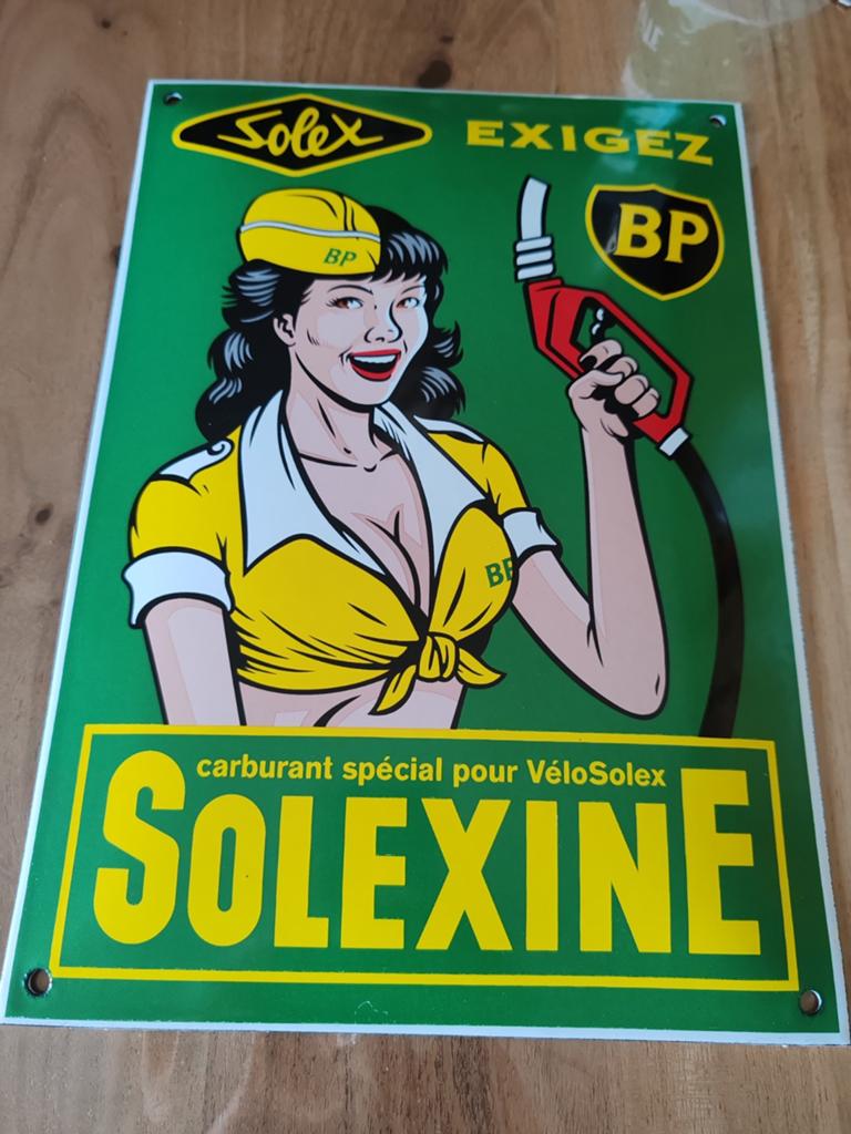 Plaque émaillée BP Solexine, Enlèvement ou Envoi, Comme neuf, Panneau publicitaire