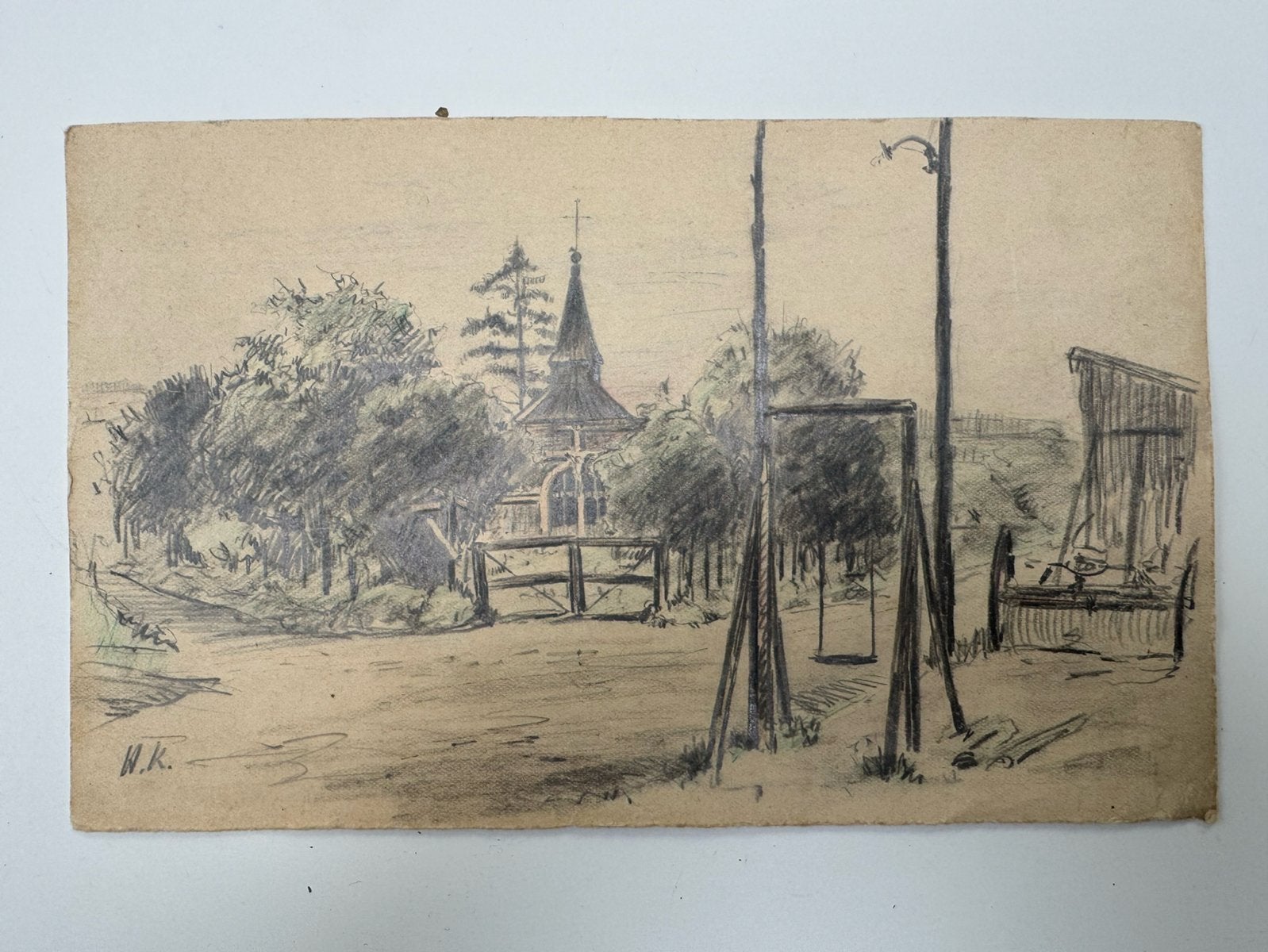 Henri Kerels - ingekleurde tekening, Antiek en Kunst, Ophalen, Tekening