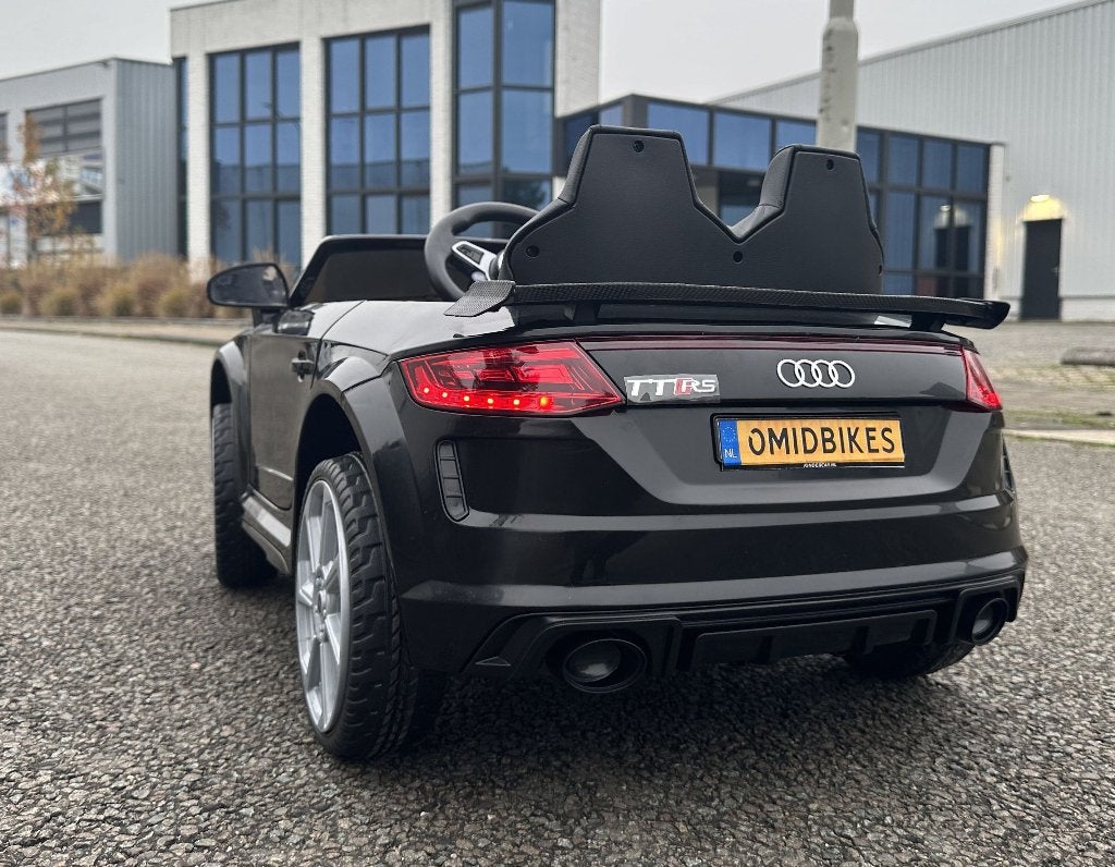Audi TT'RS 12v zwart - RC – Leder zit – Rubberband Bleu