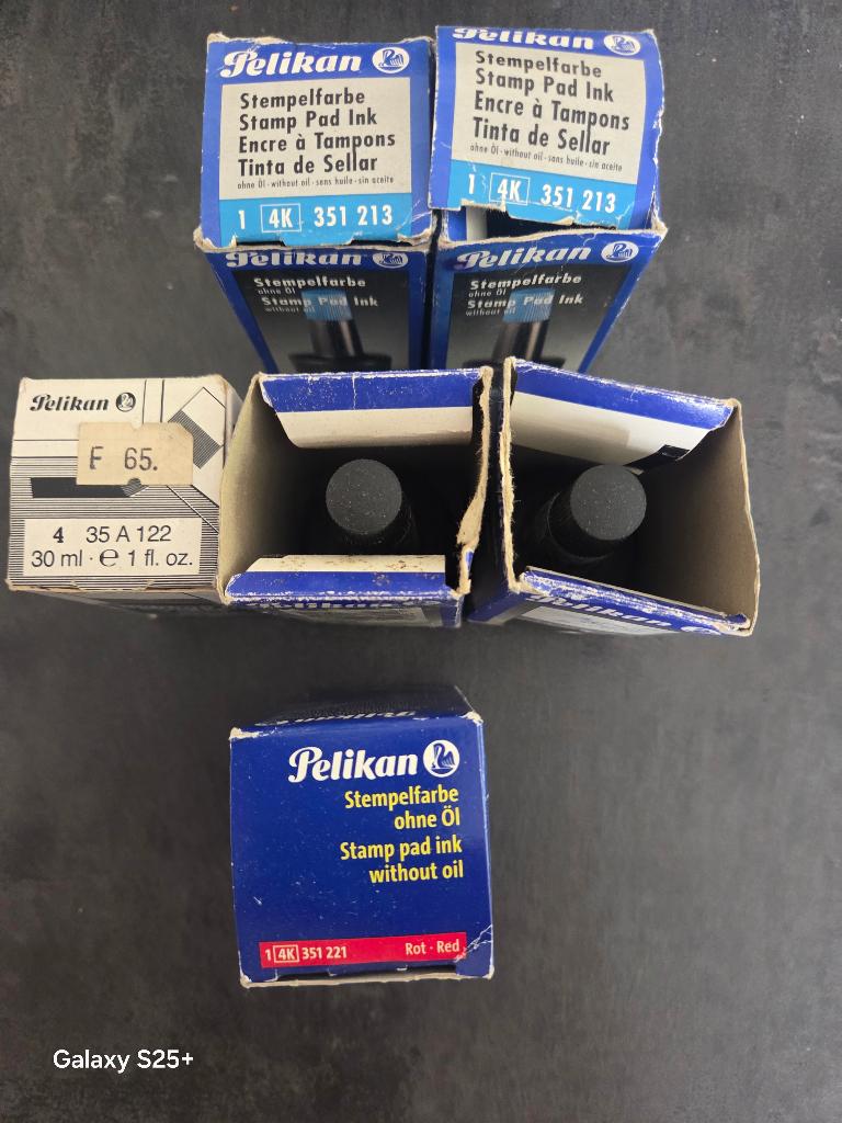 Set van 6 geopende potjes stempelinkt, Ophalen, Gebruikt, Overige typen