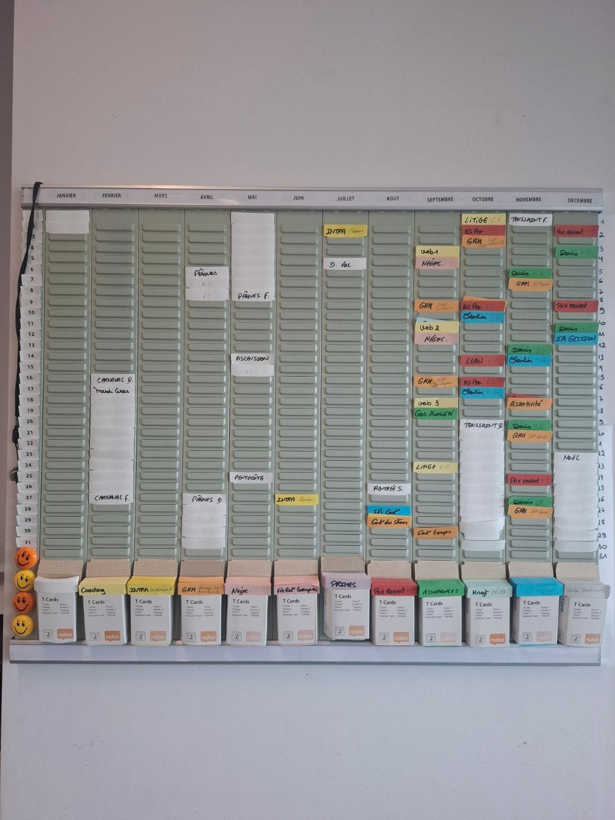 Planning annuel, Enlèvement