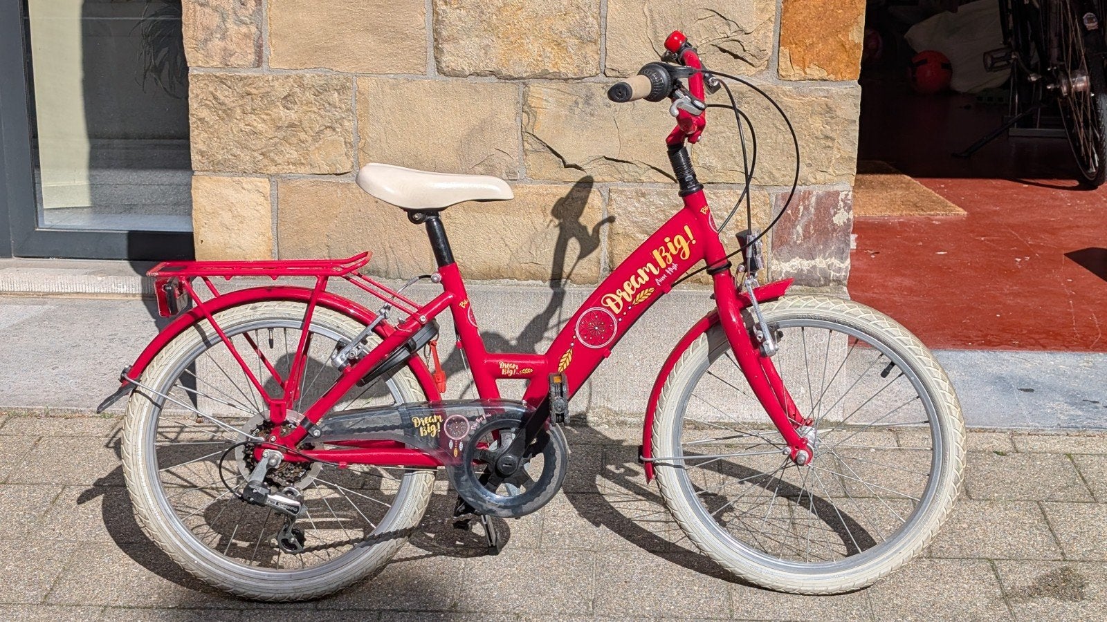 Kinderfiets "Dream Big" – 20 inch – 6 versnellingen, Fietsen en Brommers, Ophalen, Gebruikt, Velgrem, Versnellingen