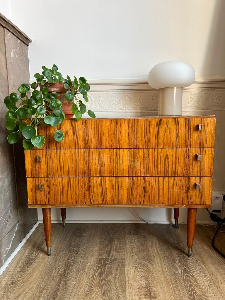 Commode bois exotique vintage, Ophalen, Gebruikt, Vintage, 50 tot 100 cm