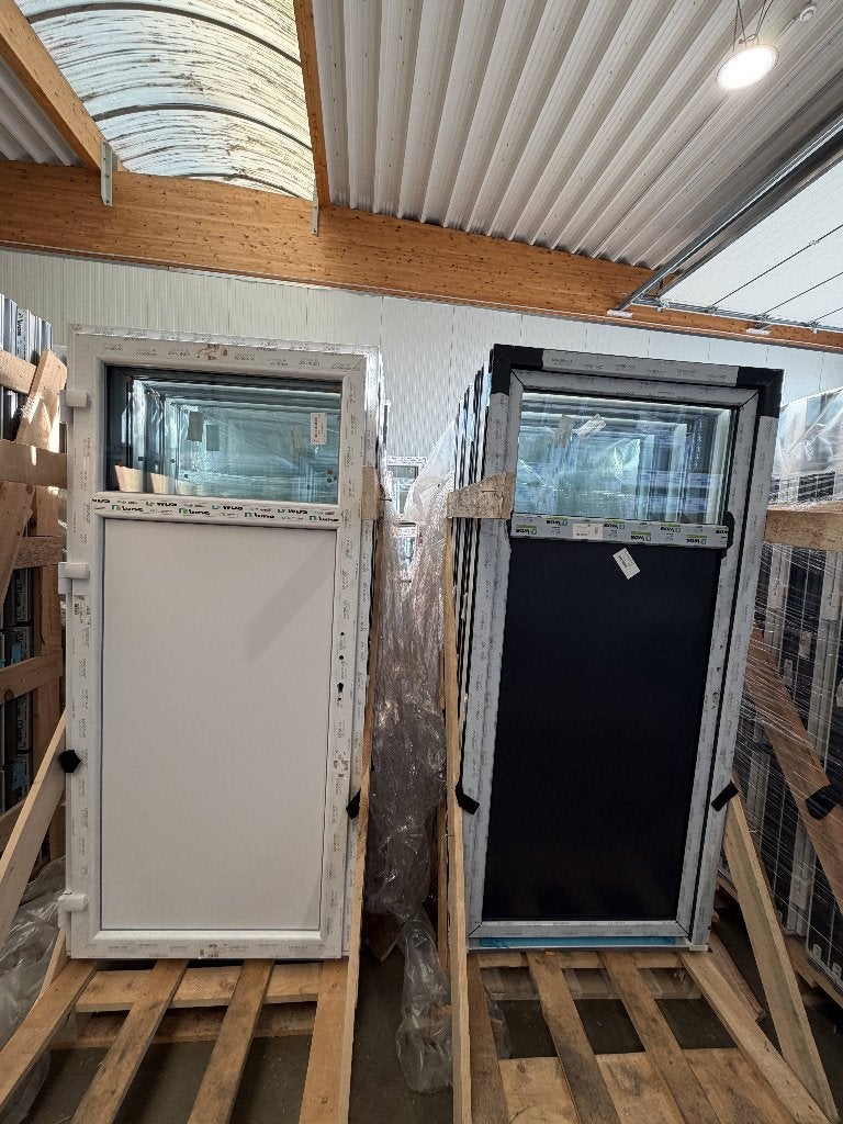 Destockage - Portes de services PVC Blanc/Anthracite, Enlèvement ou Envoi, Neuf, Chambranle de porte, Vitre comprise