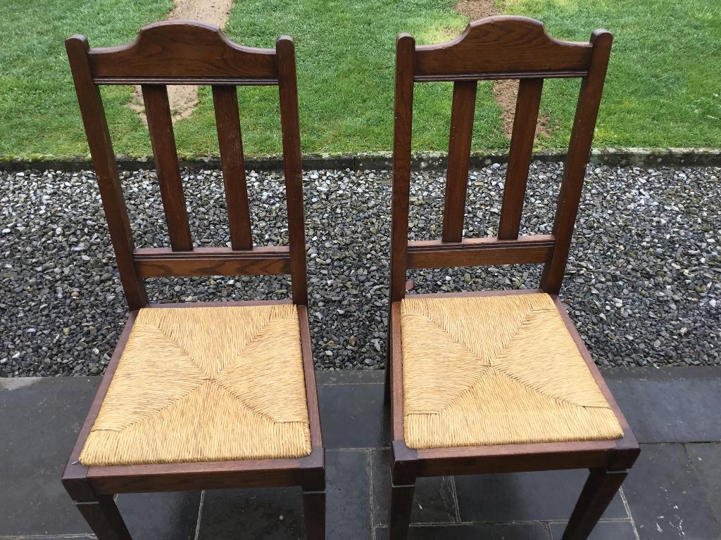 6 chaises chêne, Maison & Meubles, Chaises paillée, Brun, Enlèvement, Bois