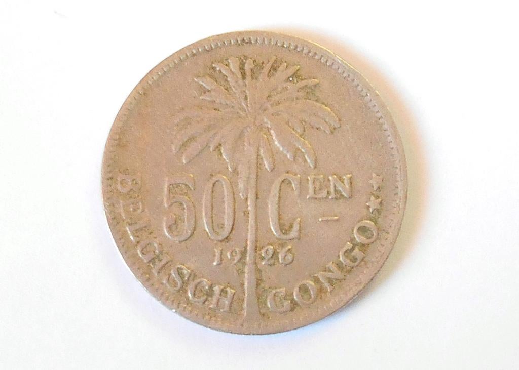 Pièce du Congo belge - 1926 - 50 cents, Envoi, Autres pays, Monnaie en vrac