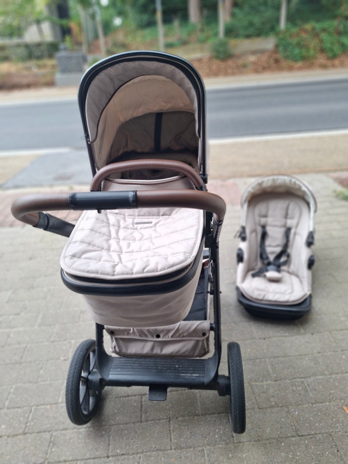 buggy Q journey Qute beige, Kinderen en Baby's, Ophalen, Kinderwagen, Overige merken, Verstelbare duwstang