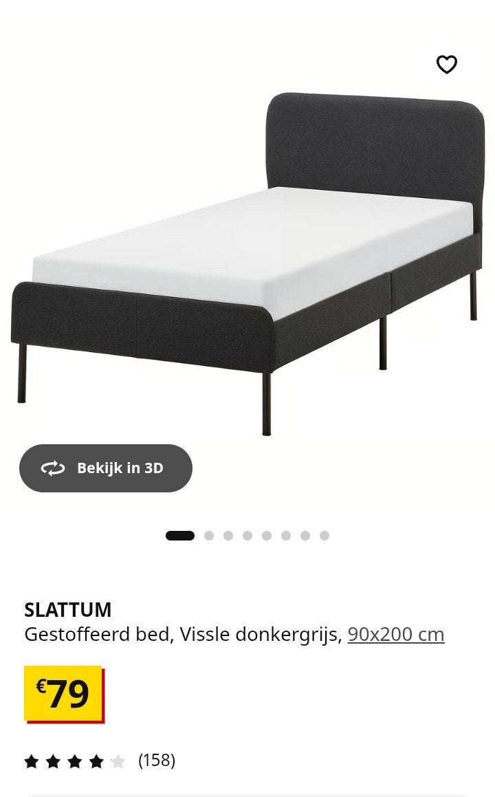 slattum 1 persoonsbed nieuw, Neuf, 90 cm, Tissu, Une personne