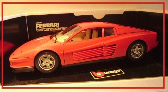 FERRARI TESTAROSSA 1984 - DIE CAST METAL - MODEL BURAGO 3019, Ophalen, Nieuw, Auto, Burago