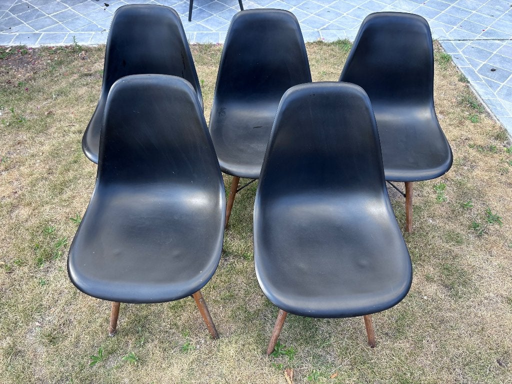 5 stoelen tuin/keuken, Huis en Inrichting, Stoelen, Ophalen, Kunststof, Gebruikt, Zwart