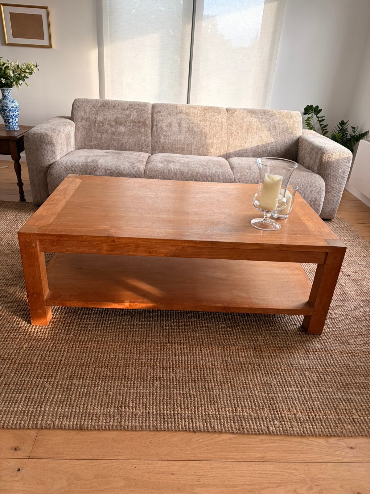 Grande table bassd bois massif, Maison & Meubles, Teck, 100 à 150 cm, Contemporain, Enlèvement