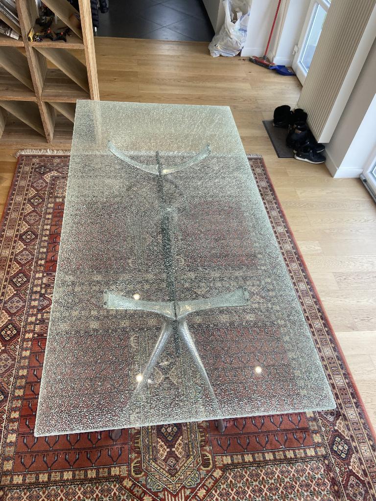 Table de salle à manger en verre, Quatre personnes, 150 à 200 cm, Verre, Enlèvement