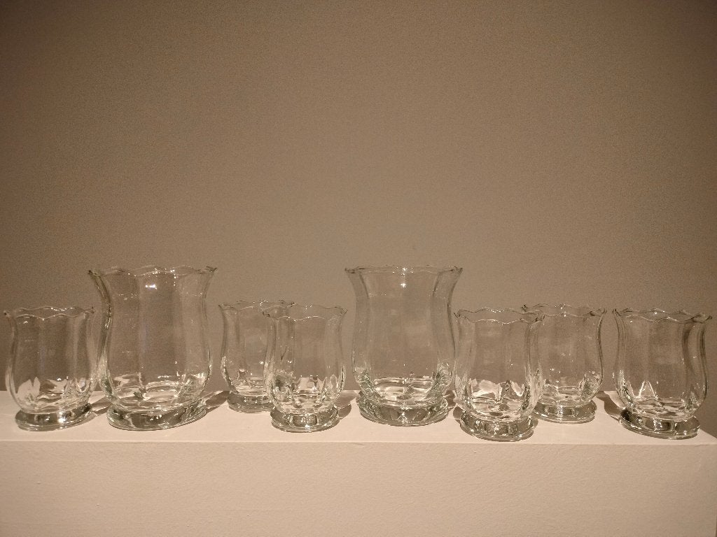 8-delige set met luxueuze windlichten van Sia, Ophalen of Verzenden, Zo goed als nieuw, Glas, Windlicht