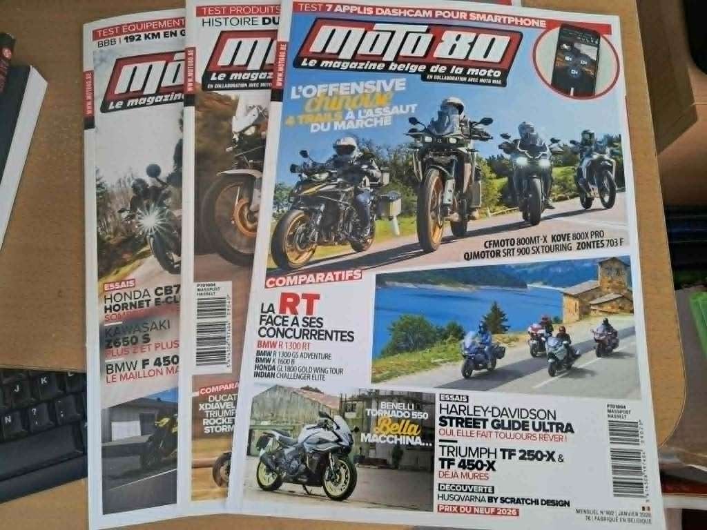 3 magazine moto 80 des mois de janvier mars et avril 2026, Boeken, Motoren, Ophalen, Zo goed als nieuw