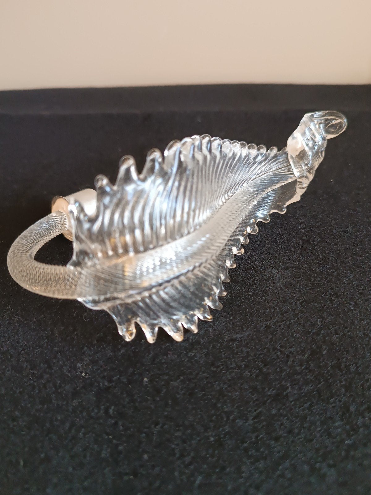 Murano Glas sierlijk gebogen blad kroonluchter goud accent, Antiek en Kunst, Ophalen of Verzenden
