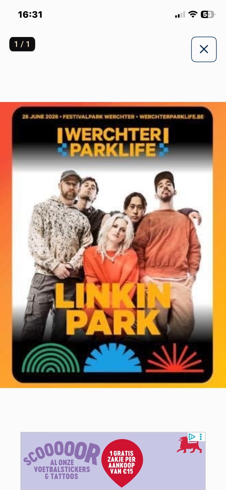 Tickets Werchter Parklife 2026, Eén persoon