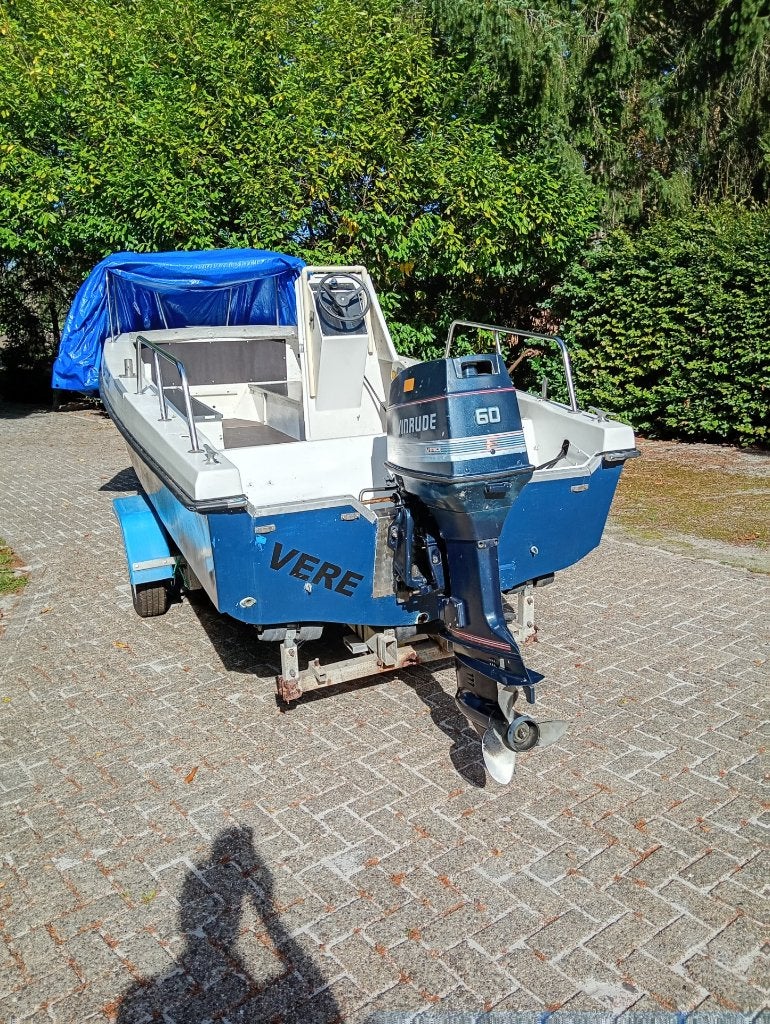 console/visboot    evinrude 60pk  +trailer, Watersport en Boten, Ophalen, 60 pk, Gebruikt, 5 m