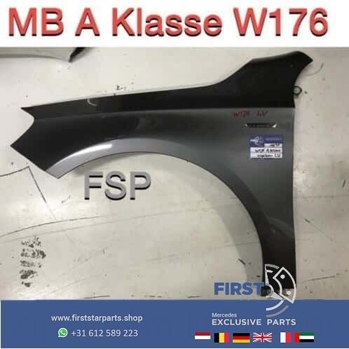 W176 zijscherm Mercedes A Klasse links voor 2018 grijs 787, Gebruikt, -, Ophalen of Verzenden, Spatbord