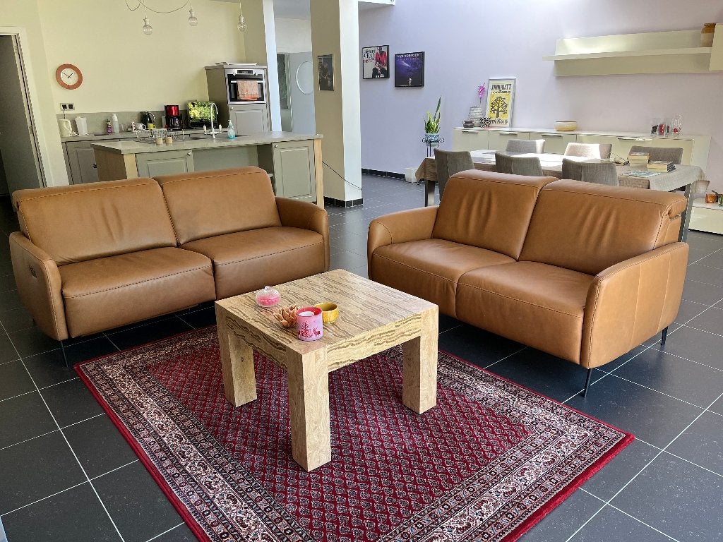 Salon leder 3-zit met relaxen en 2,5-zit, Maison & Meubles, Enlèvement