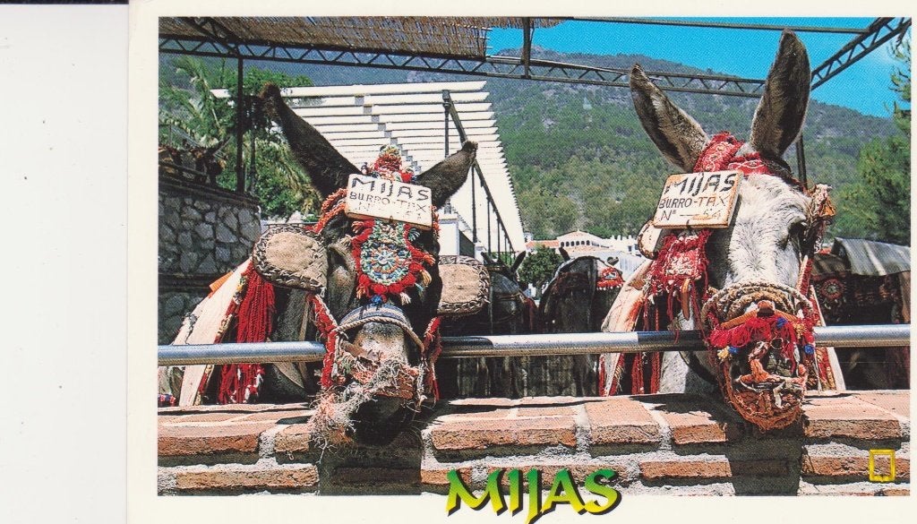 EZELS  MIJAS  BURRO-TAXI  + Mooie postzegel !, Ophalen of Verzenden, 1980 tot heden, Gelopen, Overige soorten